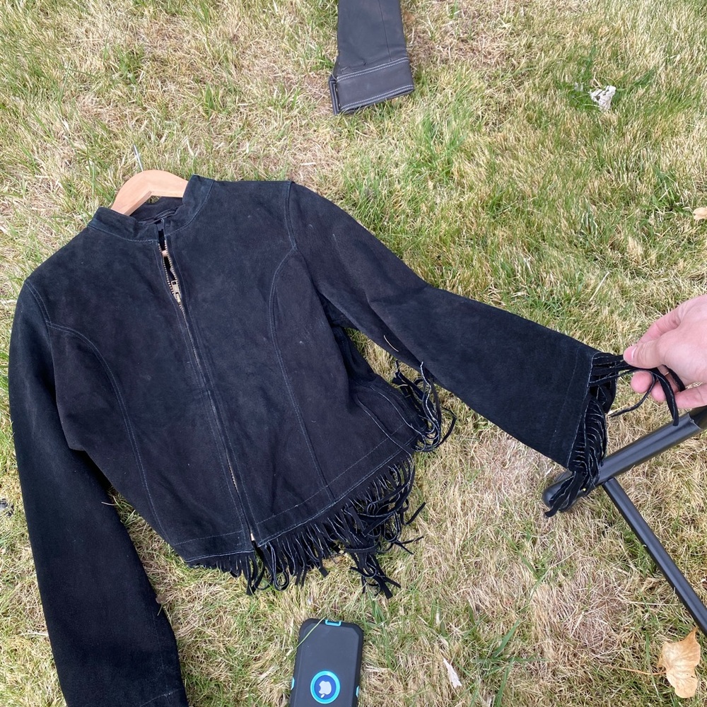 New fringed leather jacket Western motorcycle - Picture 9 of 9